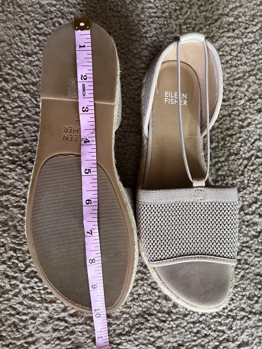 Eileen Fisher Mews Mesh Espadrilles Womens 7 Blush Slip On Sandals - Picture 9 of 9